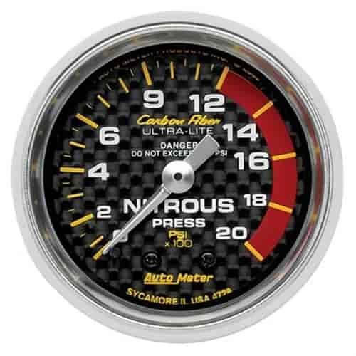 Carbon Fiber Nitrous Gauge 2-1/16" mechanical