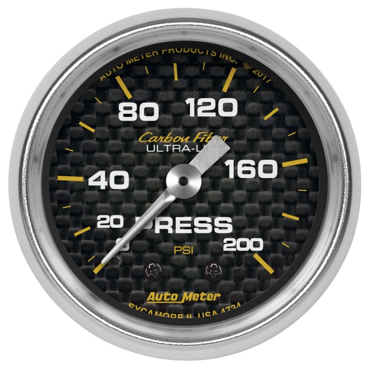 Carbon Fiber Pressure Gauge 2-1/16" Mechanical