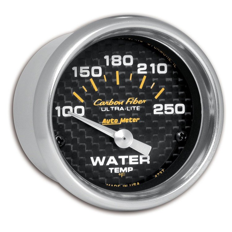 Carbon Fiber Water Temperature Gauge 2-1/16" electrical
