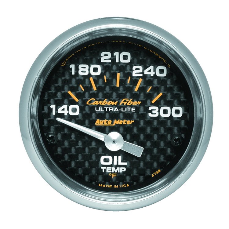 Carbon Fiber Oil Temperature Gauge 2-1/16" electrical