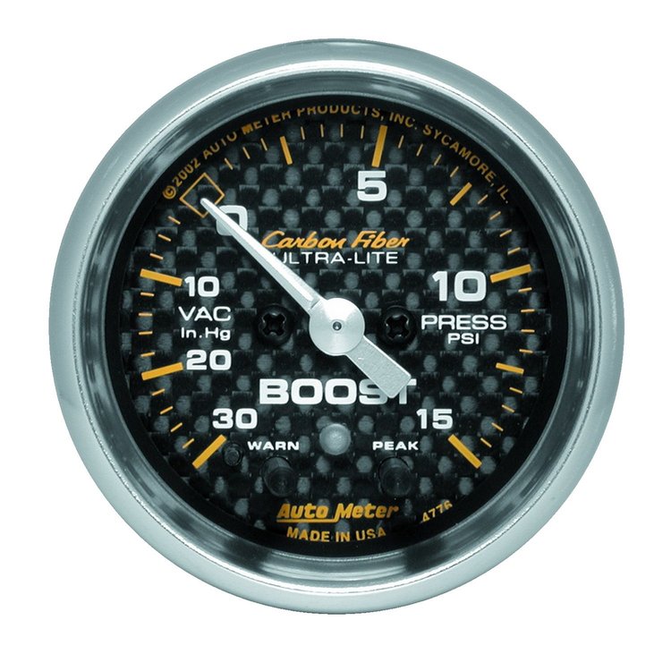 Carbon Fiber Vacuum/Boost Gauge 2-1/16" electrical