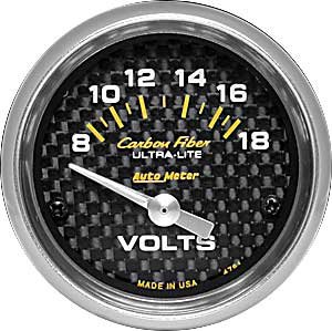 Carbon Fiber Voltmeter 2-1/16" electrical