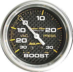 Carbon Fiber Vacuum/Boost Gauge 2-5/8" mechanical