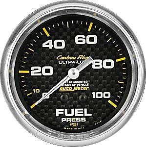 Carbon Fiber Fuel Pressure Gauge 2-5/8" mechanical