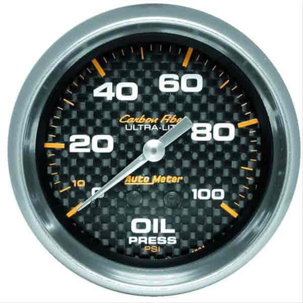 Carbon Fiber Oil Pressure Gauge 2-5/8" mechanical