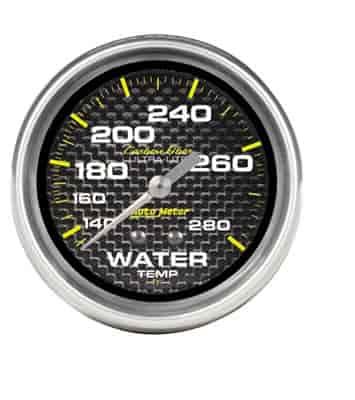 Carbon Fiber Water Temperature Gauge 2-5/8" mechanical