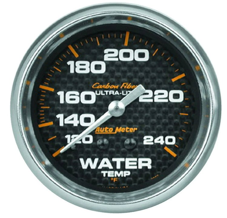 Carbon Fiber Water Temperature Gauge 2-1/16" mechanical