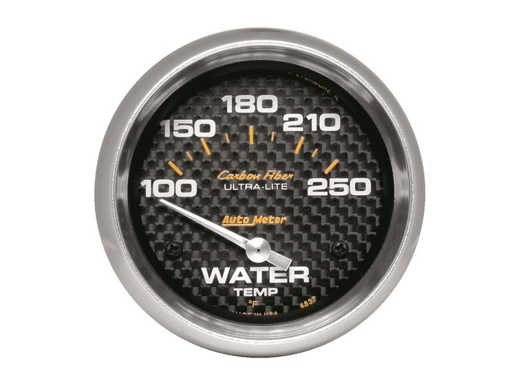 Carbon Fiber Water Temperature Gauge 2-5/8" electrical