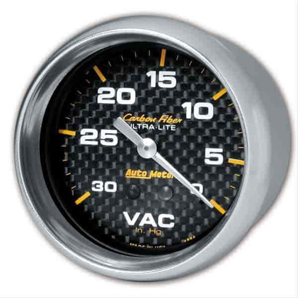 Carbon Fiber Vacuum Gauge 2-5/8" mechanical