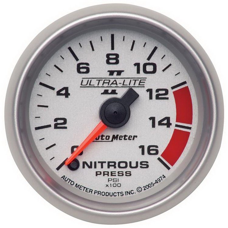 Ultra-Lite II Nitrous Pressure Gauge 2-1/16" full sweep electrical