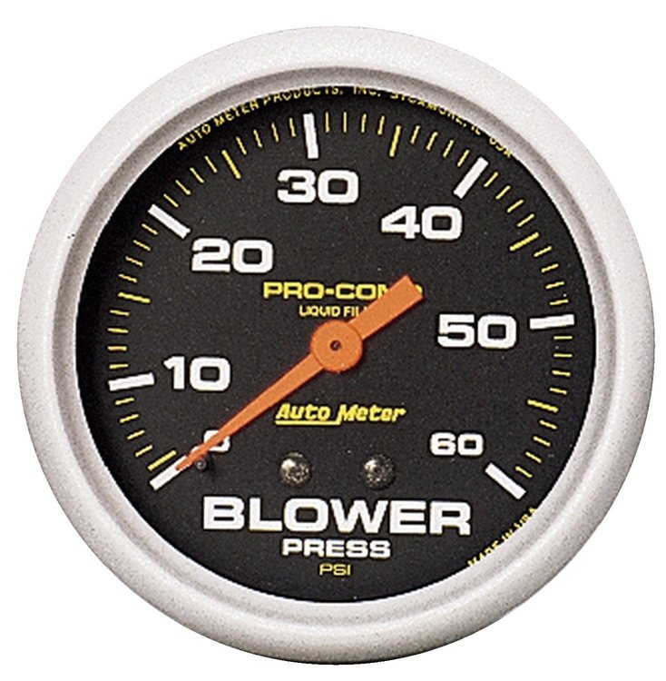 Pro-Comp Blower Pressure Gauge 2-5/8" liquid-filled mechanical