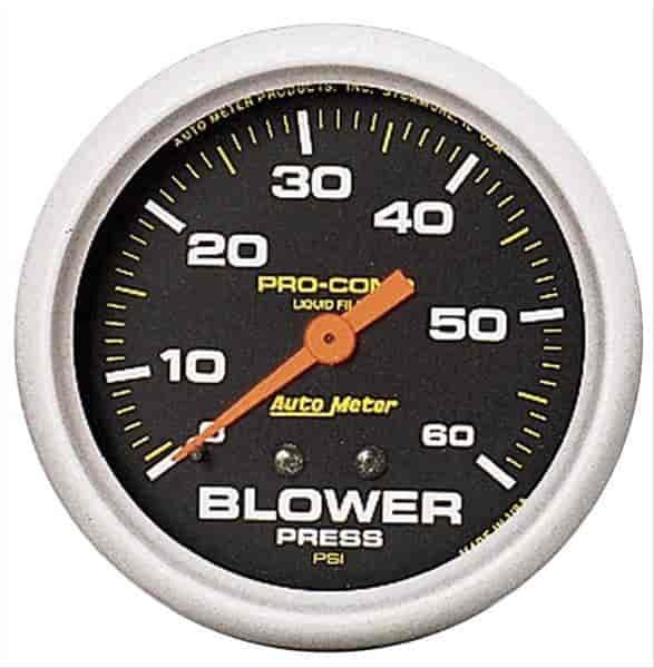 Pro-Comp Blower Pressure Gauge 2-5/8" liquid-filled mechanical