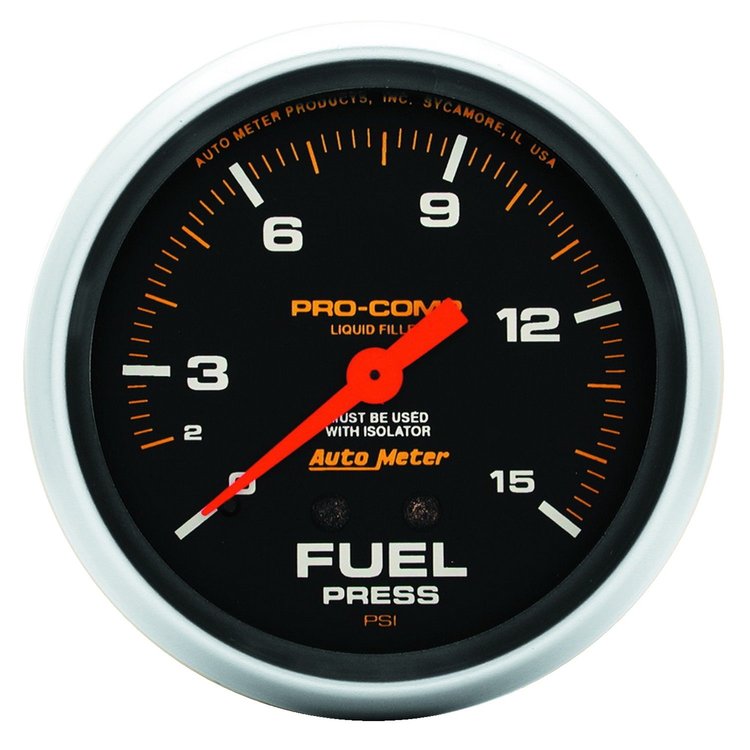 Pro-Comp Fuel Pressure Gauge 2-5/8" liquid-filled mechanical