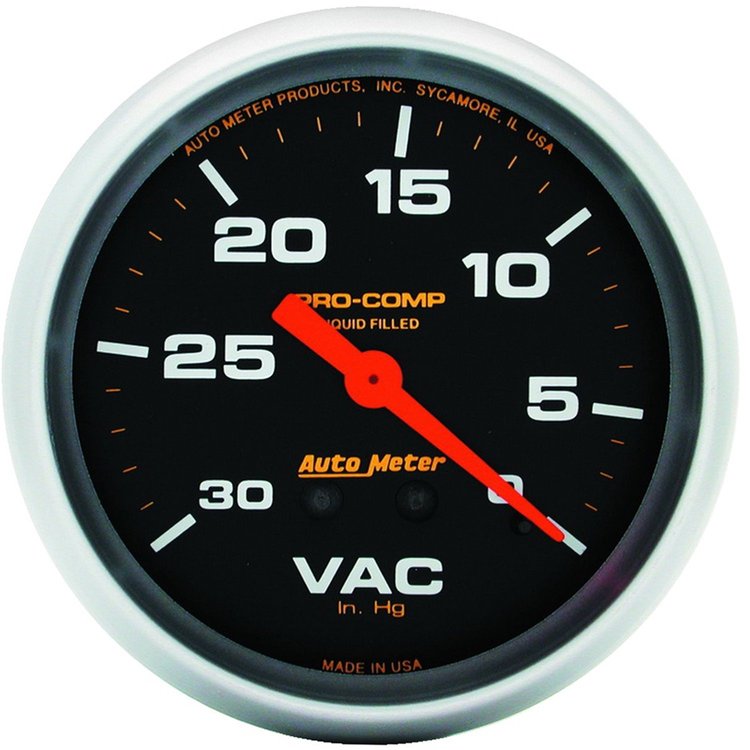 Pro-Comp Vacuum Gauge 2-5/8" liquid-filled mechanical
