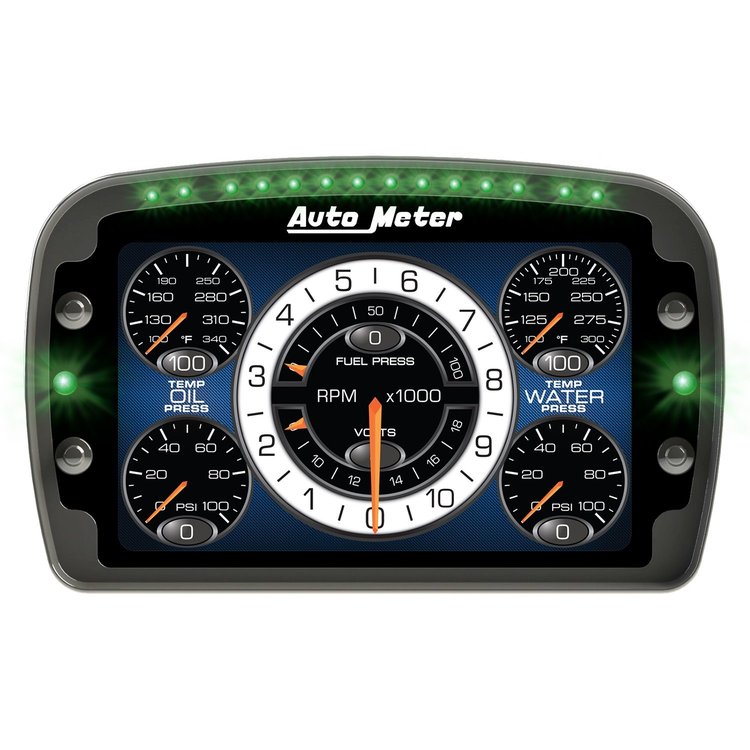 LCD Competition Dash System Includes Shift/Alarm Lights, Datalogging