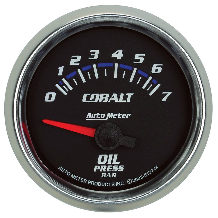 Cobalt Oil Pressure Gauge 2-1/16", electrical short sweep