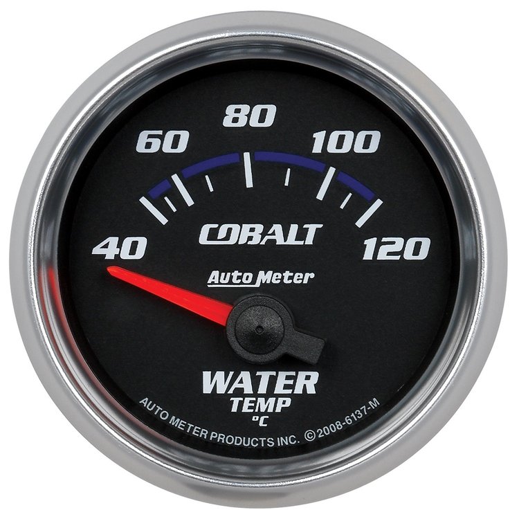 Cobalt Water Temperature Gauge 2-1/16", electrical short sweep