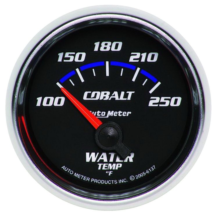 Cobalt Water Temperature Gauge 2-1/16" , electrical short sweep