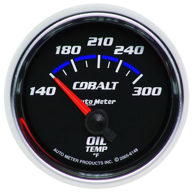 Cobalt Oil Temperature Gauge 2-1/16" , electrical short sweep