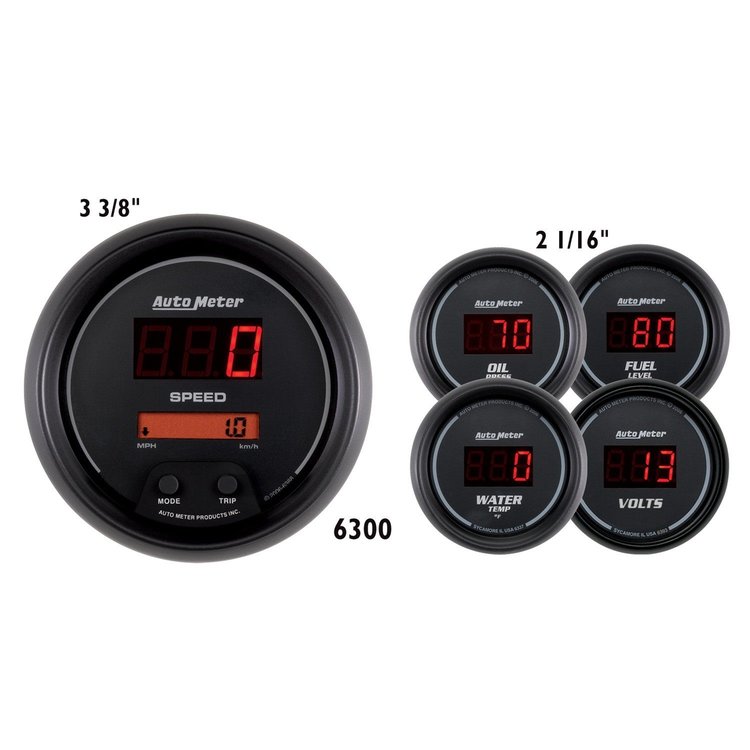 Sport Comp Digital Gauge Kit Black Face