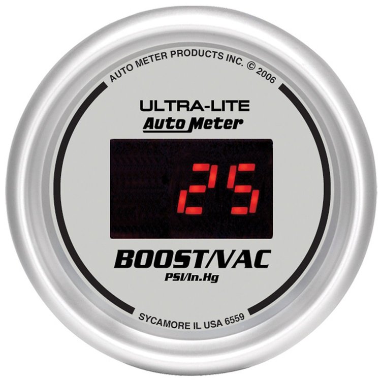 2-1/16" Ultra-Lite Digital Vacuum/Boost Gauge 30 Hg/30 psi