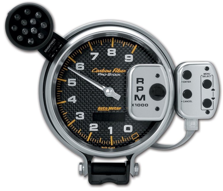 Carbon Fiber Pedestal-Mount Tachometer 5" electrical