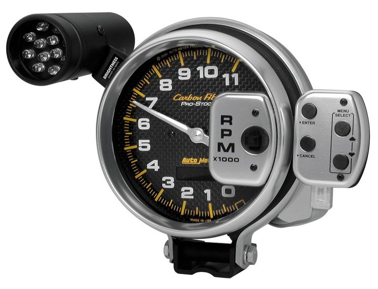 Carbon Fiber Pedestal-Mount Tachometer 5" electrical