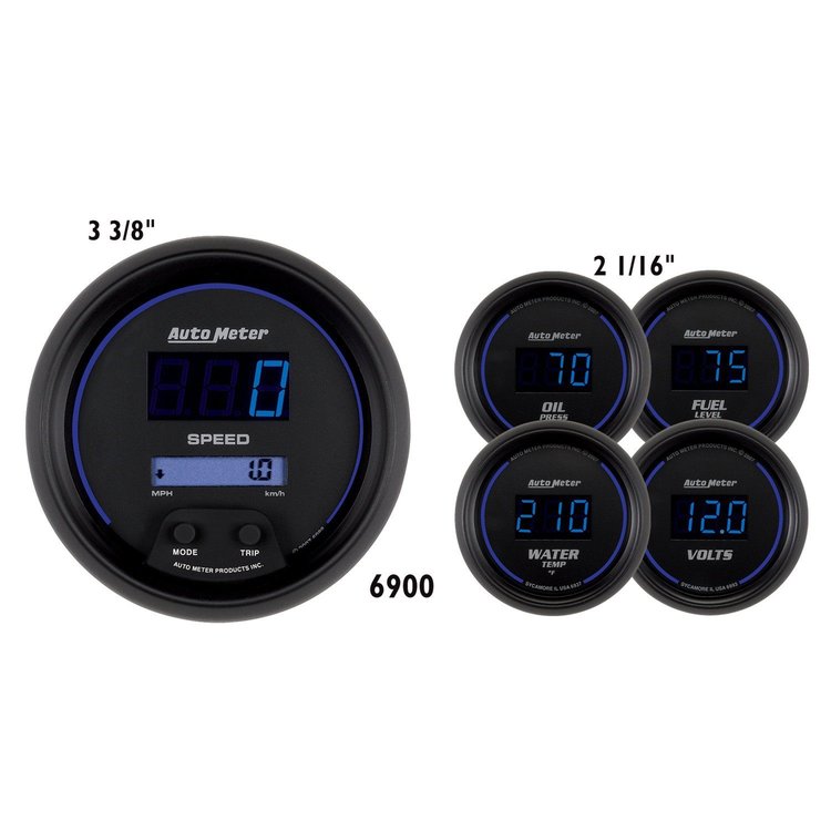 Cobalt Digital Gauge Kit Black Face