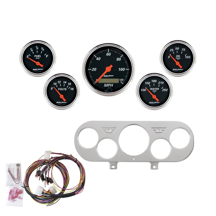 5-Gauge Direct-Fit Dash Kit 1962-1965 Chevy Nova - Designer Black Series