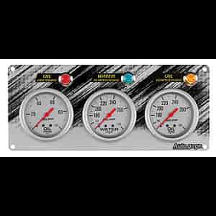 3-Gauge Race Panel Oil Pressure 0-100 psi