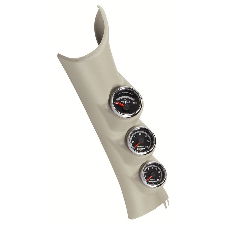 Triple Pillar Pod Kit w/Gauges 2010-12 Dodge Ram Kit Includes: