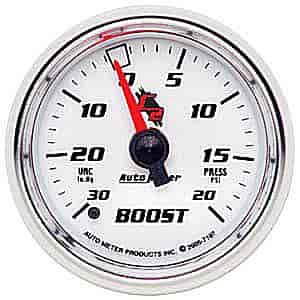 C2 Vacuum/Boost Gauge 2-1/16" Mechanical (Full Sweep)