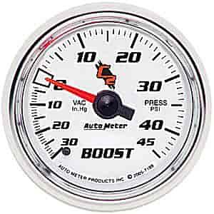 C2 Vacuum/Boost Gauge 2-1/16" Mechanical (Full Sweep)
