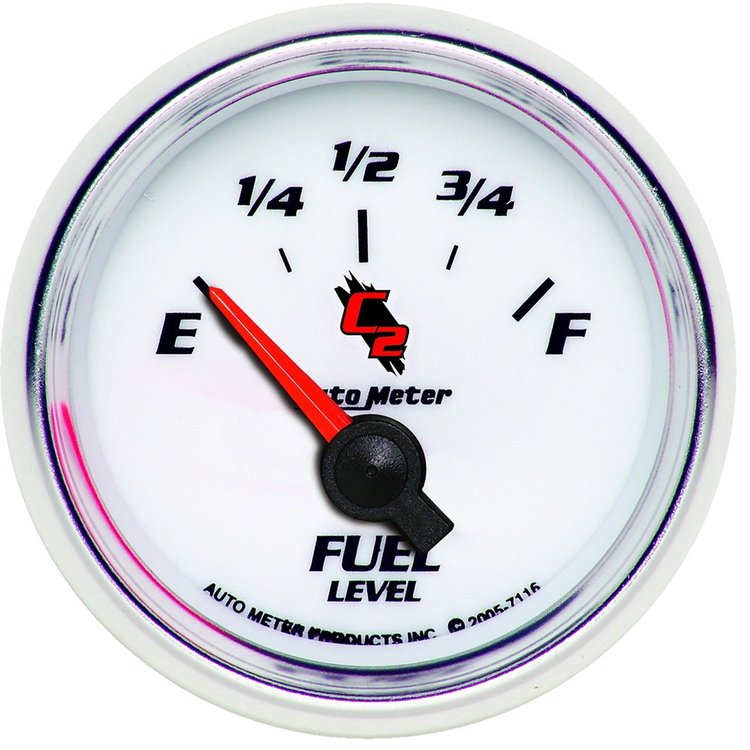 C2 Fuel Level Gauge 2-1/16" Electrical (Short Sweep)