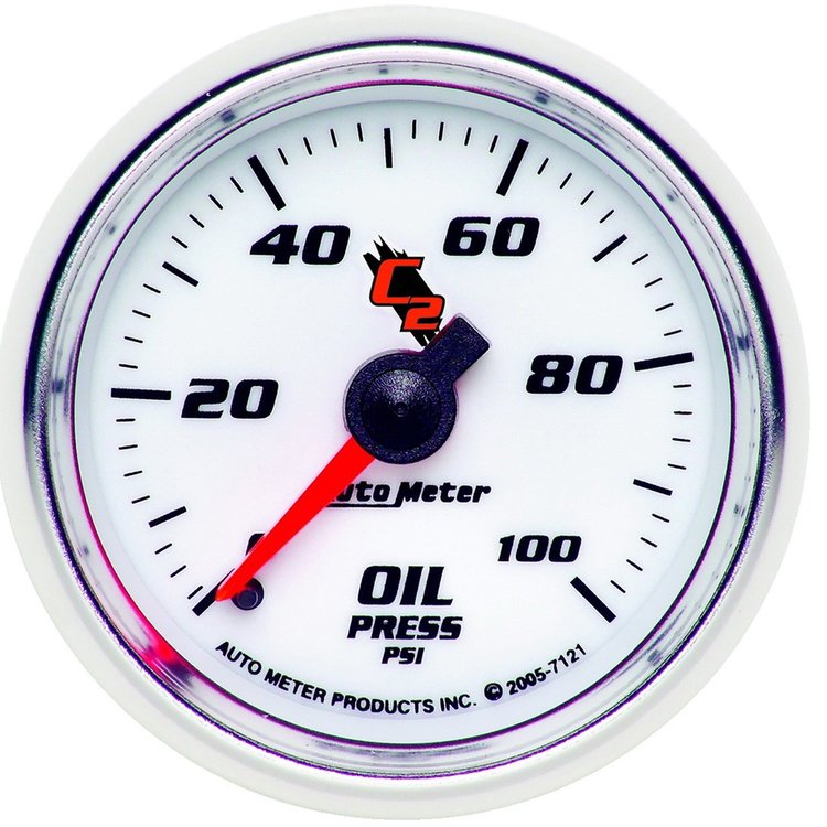 C2 Oil Pressure Gauge 2-1/16" Mechanical (Full Sweep)