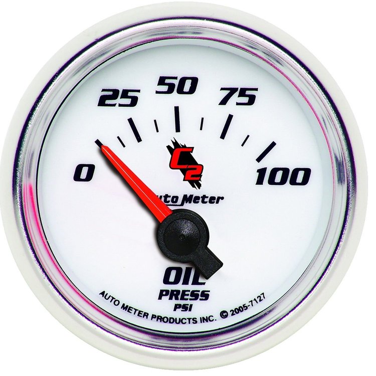 C2 Oil Pressure Gauge 2-1/16" Electrical (Short Sweep)