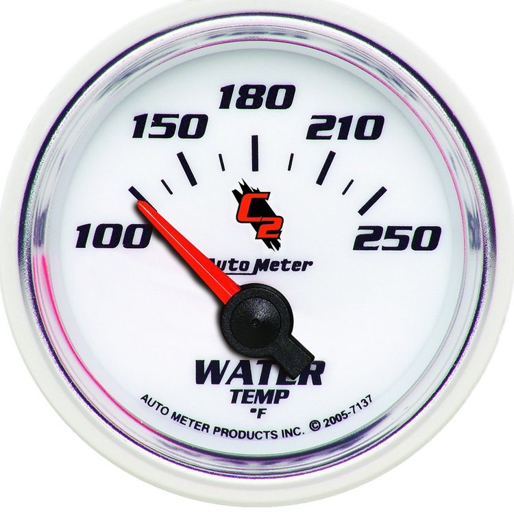 C2 Water Temperature Gauge 2-1/16" Electrical (Short Sweep)