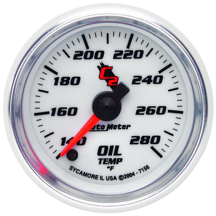 C2 Oil Temperature Gauge 2-1/16" Electrical (Full Sweep)