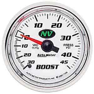 NV Vacuum/Boost Gauge 2-1/16", mechanical full sweep