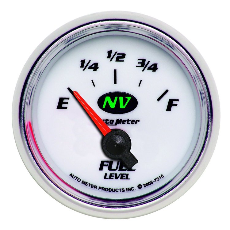 NV Fuel Level Gauge 2-1/16" , electrical short sweep