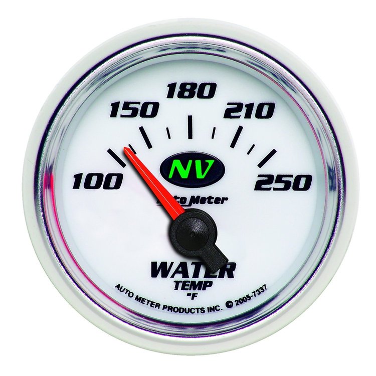NV Water Temperature Gauge 2-1/16" , electrical short sweep