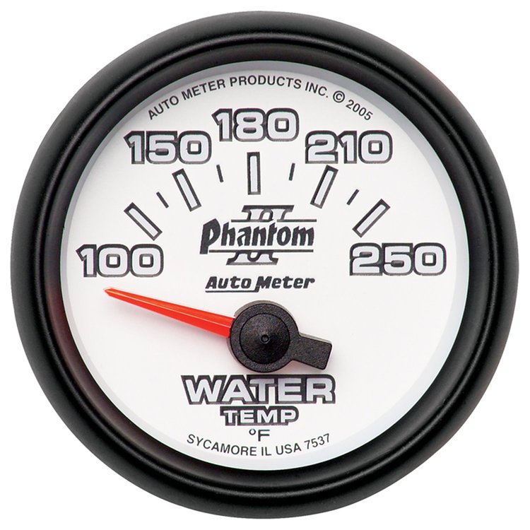Phantom II Water Temperature Gauge 2-1/16" electrical (short sweep)
