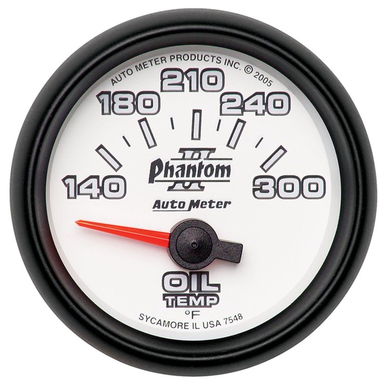 Phantom II Oil Temperature Gauge 2-1/16" electrical (short sweep)