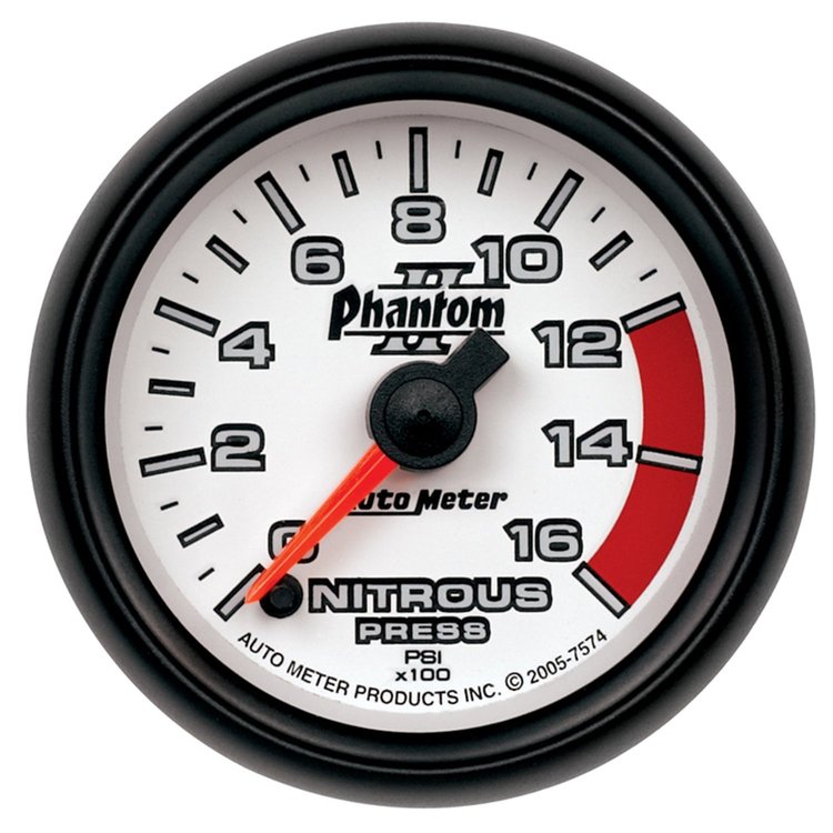 Phantom II Nitrous Pressure Gauge 2-1/16" electrical (full sweep)