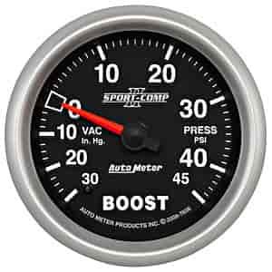 Sport-Comp II Vacuum/Boost Gauge 2-5/8" Mechanical (Full Sweep)