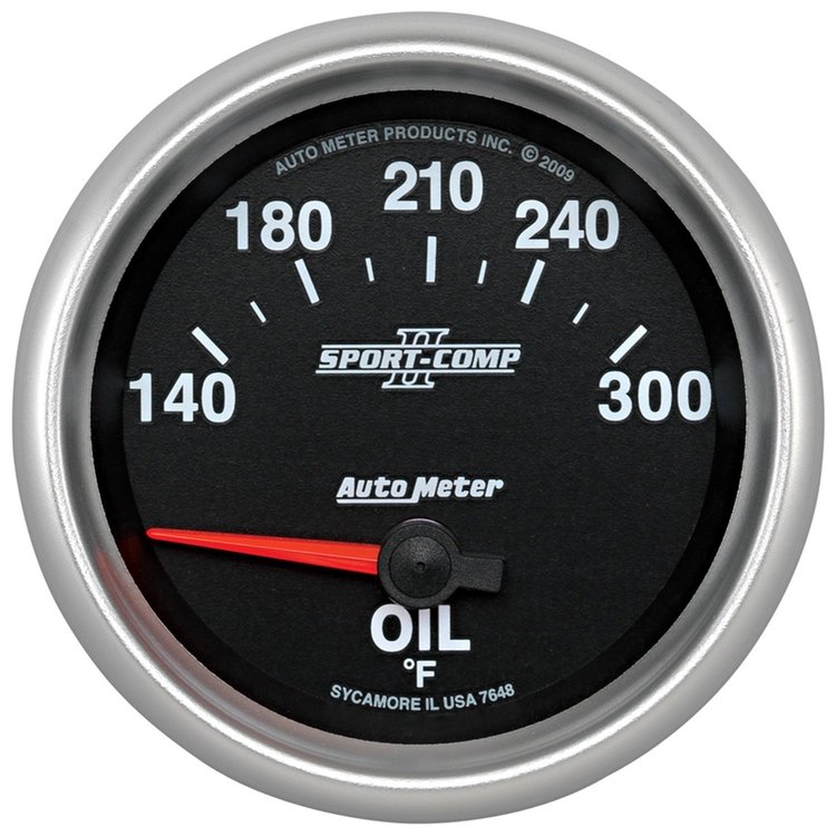 Sport-Comp II Oil Temperature Gauge 2-5/8" Electrical (Short Sweep)
