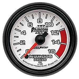 Phantom II Nitrous Pressure Gauge 2-5/8" Electrical (Full Sweep)
