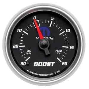 Officially Licensed Mopar Vacuum/Boost Gauge 2-1/16" Mechanical (Full Sweep)