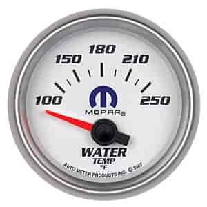 Officially Licensed Mopar Water Temperature Gauge 2-1/16" Electrical (Short Sweep)