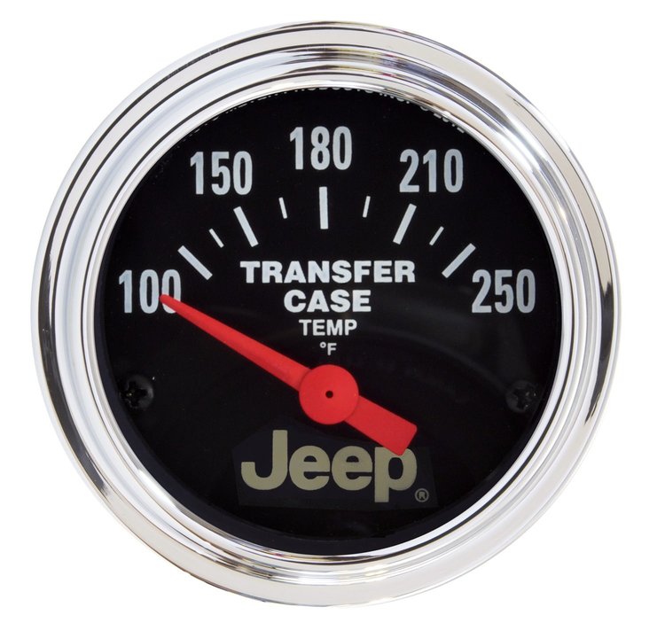 Officially Licensed Jeep Transfer Case Temperature Gauge 2-1/16" Electrical (Short Sweep)
